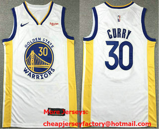 Men's Golden State Warriors #30 Stephen Curry White Icon Sponsor Swingman Jersey