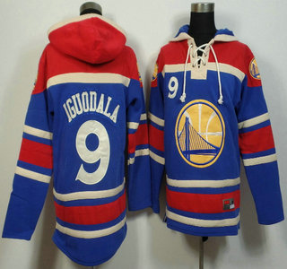 Men's Golden State Warriors #9 Andre Iguodala Blue Hoody