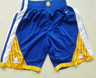 Men's Golden State Warriors  Blue 2017-2018 Nike Authentic Stitched NBA Shorts
