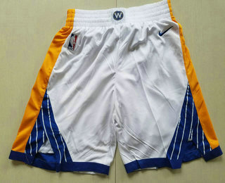 Men's Golden State Warriors  White 2017-2018 Nike Authentic Stitched NBA Shorts