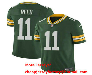 Men's Green Bay Packers #11 Jayden Reed Green Limited Vapor Jersey