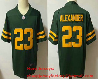Men's Green Bay Packers #23 Jaire Alexander Green Yellow 2021 Vapor Untouchable Stitched NFL Nike Limited Jersey