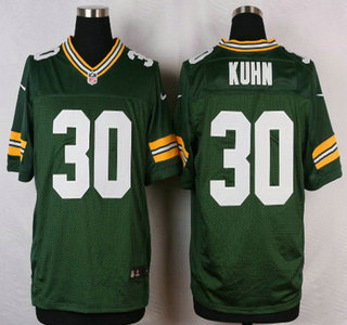 Men's Green Bay Packers #30 John Kuhn Green Team Color NFL Nike Elite Jersey