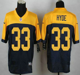 Men's Green Bay Packers #33 Micah Hyde Navy Blue With Gold NFL Nike Elite Jersey