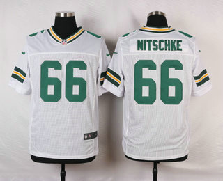 Men's Green Bay Packers #66 Ray Nitschke White Road NFL Nike Elite Jersey