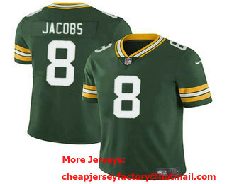 Men's Green Bay Packers #8 Josh Jacobs Green Limited Vapor Jersey