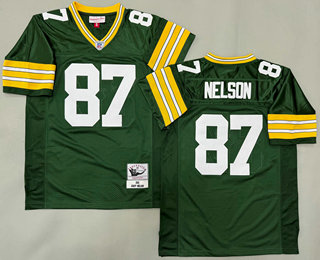 Men's Green Bay Packers #87 Jordy Nelson Green 2010 Throwback Jersey