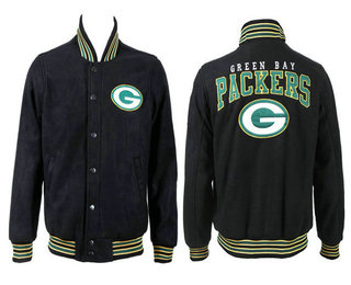 Men's Green Bay Packers Black Stitched Jacket