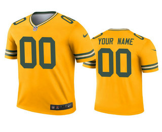 Men's Green Bay Packers Custom Gold Inverted Legend Jersey