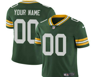 Men's Green Bay Packers Custom Vapor Untouchable Green Team Color NFL Nike Limited Jersey