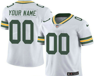 Men's Green Bay Packers Custom Vapor Untouchable White Road NFL Nike Limited Jersey