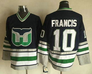 Men's Hartford Whalers #10 Ron Francis 1995-96 Black CCM Vintage Throwback Jersey