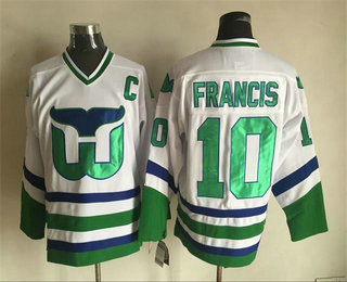 Men's Hartford Whalers #10 Ron Francis 1995-96 White CCM Vintage Throwback Jersey