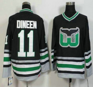 Men's Hartford Whalers #11 Kevin Dineen 1995-96 Black CCM Vintage Throwback Jersey