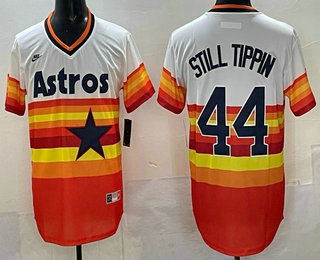 Men's Houston Astros #44 Still Tippin Orange Rainbow Cooperstown Stitched Cool Base Jersey