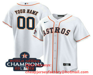 Men's Houston Astros Active Player Custom White 2022 World Series Champions Cool Base Stitched Baseball Jersey