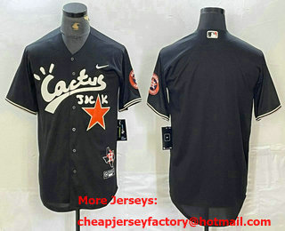 Men's Houston Astros Blank Black Cactus Jack Vapor Premier Stitched Baseball Jersey