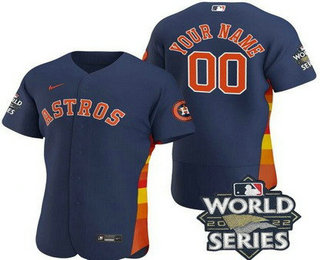 Men's Houston Astros Customized Navy 2022 World Series Authentic Jersey