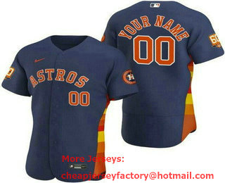 Men's Houston Astros Customized Navy 60th Anniversary Authentic Jersey
