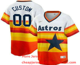 Men's Houston Astros Customized Orange Cooperstown Cool Base Jersey