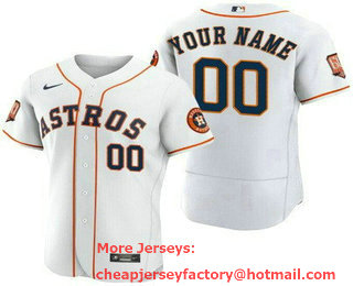 Men's Houston Astros Customized White 60th Anniversary Authentic Jersey