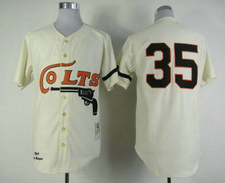 Men's Houston Colt .45s #35 Joe Morgan 1964 Cream Mitchell & Ness Throwback Jersey