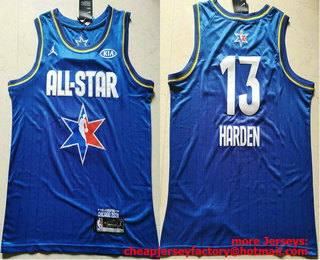 Men's Houston Rockets #13 James Harden Blue Jordan Brand 2020 All-Star Game Swingman Stitched NBA Jersey