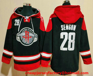 Men's Houston Rockets #28 Alperen Sengun Black Ageless Must Have Lace Up Pullover Hoodie