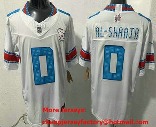 Men's Houston Texans #0 Azeez Al-Shaair White 2026 FUSE Rivalries Collection Limited Stitched Jersey