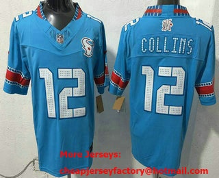 Men's Houston Texans #12 Nico Collins Blue 2026 FUSE Rivalries Collection Limited Stitched Jersey