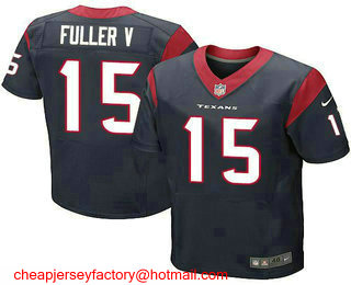 Men's Houston Texans #15 Will Fuller V Navy Blue Team Color Stitched NFL Nike Elite Jersey
