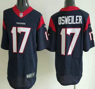Men's Houston Texans #17 Brock Osweiler Navy Blue Team Color NFL Nike Elite Jersey