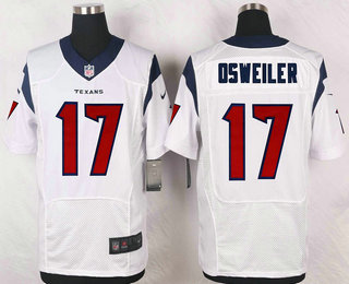 Men's Houston Texans #17 Brock Osweiler White Road NFL Nike Elite Jersey