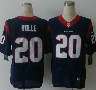 Men's Houston Texans #20 Jumal Rolle Nike Navy Blue Elite Jersey