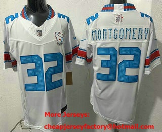 Men's Houston Texans #32 David Montgomery White 2026 FUSE Rivalries Collection Limited Stitched Jersey