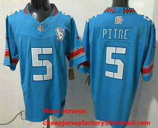 Men's Houston Texans #5 Jalen Pitre Blue 2026 FUSE Rivalries Collection Limited Stitched Jersey