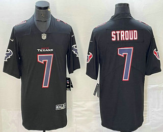 Men's Houston Texans #7 CJ Stroud Black Fashion Vapor Limited Stitched Jersey