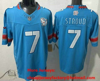 Men's Houston Texans #7 CJ Stroud Blue 2026 FUSE Rivalries Collection Limited Stitched Jersey