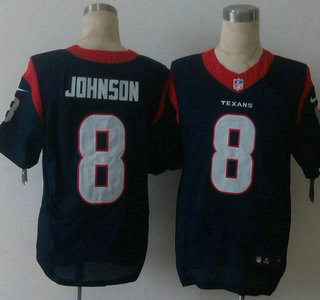Men's Houston Texans #8 Will Johnson Nike Navy Blue Elite Jersey
