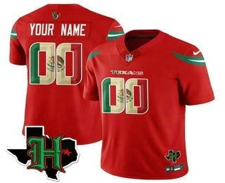Men's Houston Texans Active Player Custom Red FUSE Mexico Vapor Limited Stitched Jersey