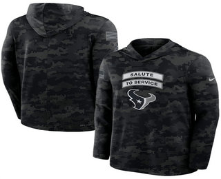 Men's Houston Texans Black 2026 Salute to Service Sideline Lightweight Hoodie Long Sleeve Top