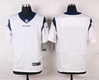 Men's Houston Texans Blank White Road NFL Nike Elite Jersey