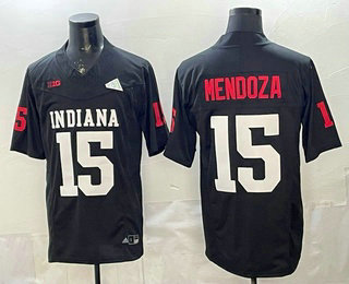Men's Indiana Hoosiers #15 Fernando Mendoza Black FUSE College Football Jersey