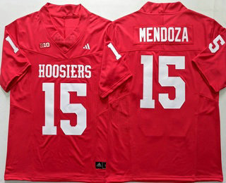 Men's Indiana Hoosiers #15 Fernando Mendoza Limited Red College Football Jersey