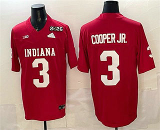 Men's Indiana Hoosiers #3 Omar Cooper Jr Red FUSE 2026 Champions College Football Jersey