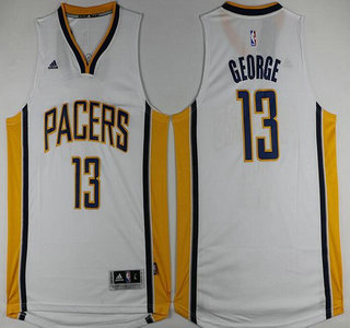 Men's Indiana Pacers #13 Paul George Revolution 30 Swingman New White Jersey