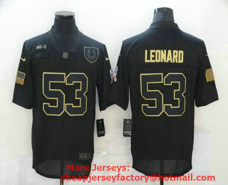 Men's Indianapolis Colts #53 Darius Leonard Black 2020 Salute To Service Stitched NFL Nike Limited Jersey