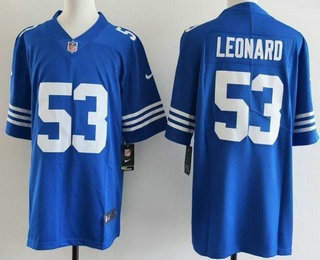 Men's Indianapolis Colts #53 Darius Leonard Limited Blue Alternate Vapor Jersey