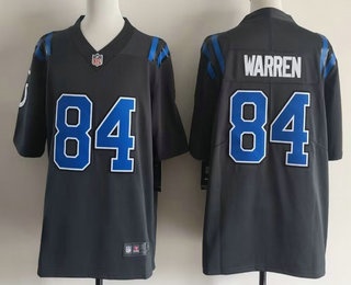 Men's Indianapolis Colts #84 Tyler Warren Anthracite 2026 Vapor Rivalries Collection Limited Stitched Jersey