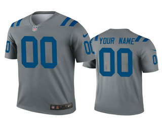 Men's Indianapolis Colts Custom Gray Inverted Legend Jersey